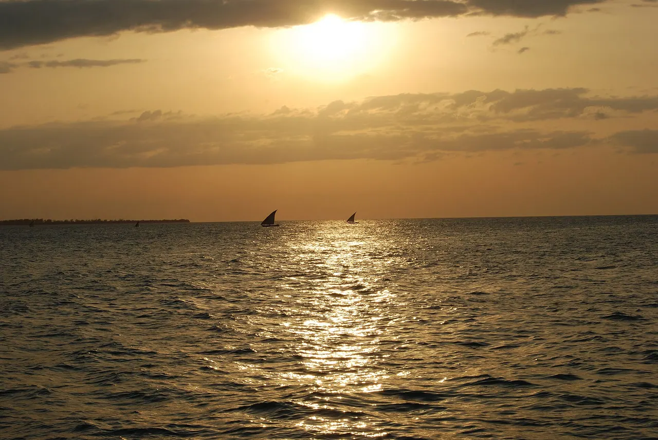 Sunset over the Indian Ocean as seen from the Zanzibar Serena Inn
